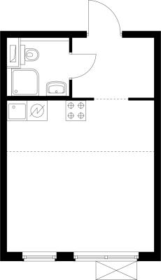 Планировка квартиры студии в ЖК "Янинский лес"
