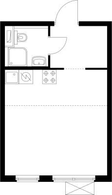 Планировка квартиры студии в ЖК "Янинский лес"