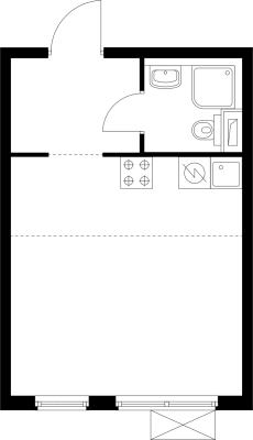 Планировка квартиры студии в ЖК "Янинский лес"