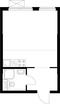 Планировка квартиры студии в ЖК "Таллинский парк"