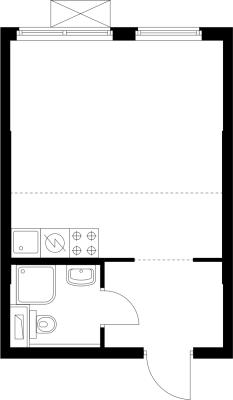 Планировка квартиры студии в ЖК "Таллинский парк"