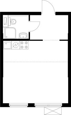 Планировка квартиры студии в ЖК "Таллинский парк"