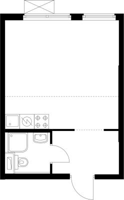 Планировка квартиры студии в ЖК "Таллинский парк"