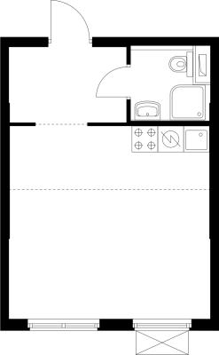 Планировка квартиры студии в ЖК "Таллинский парк"
