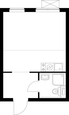 Планировка квартиры студии в ЖК "Большая Очаковская 2"