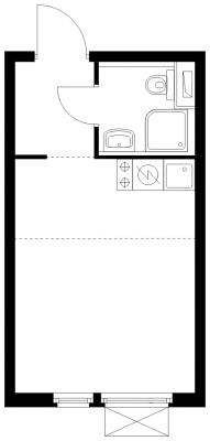 Планировка квартиры студии в ЖК "Середневский лес"