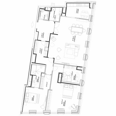 Планировка двухкомнатной квартиры в ЖК "ВТБ Арена Парк"